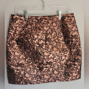 RW & Co. All  Over Copper Shimmer High Waist Mini Skirt